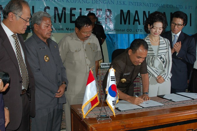 Konsorsium Mangan Tandatangani MoA Pembangunan Pabrik Smelter di NTT